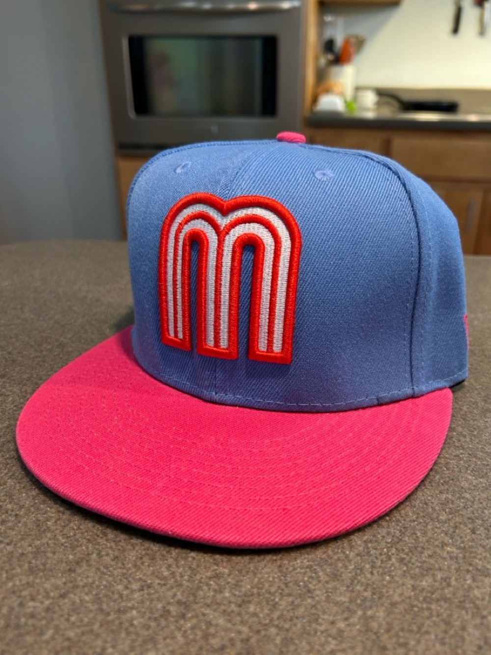 New Mexico International Baseball Classic Hat Blue Pink Fitted Size 7 1/8